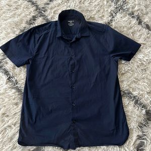 Men’s Navy Blue Short Sleeve Dress shirt Forever 21 Medium